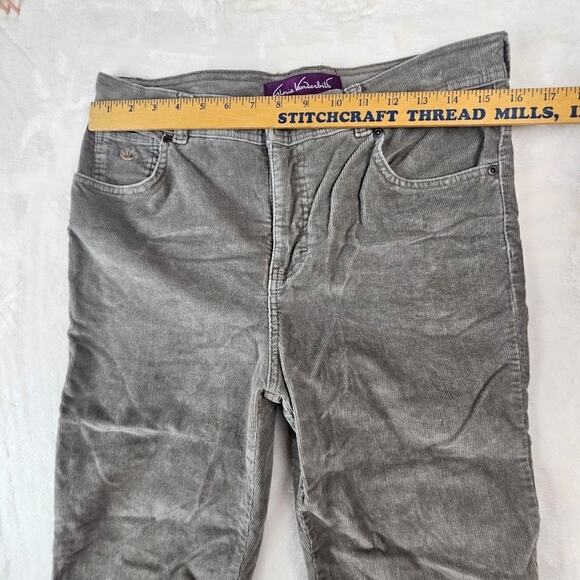 Gloria Vanderbilt Corduroy Jeans Denim 10 Petite 10P Comfort Gray - Picture 2 of 10